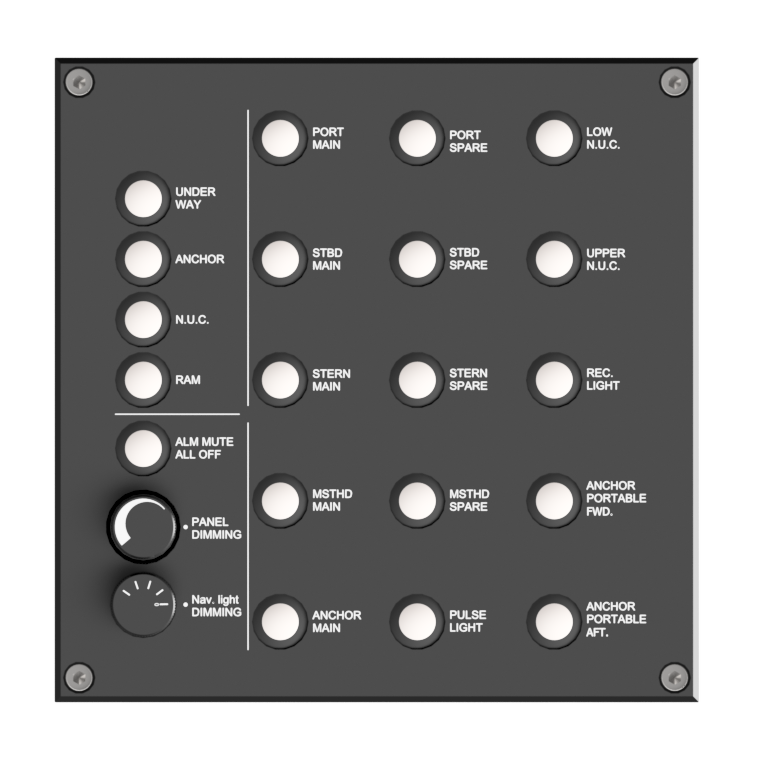 Control panel NLC, 15 ch, Bulkhead mnt, light dim